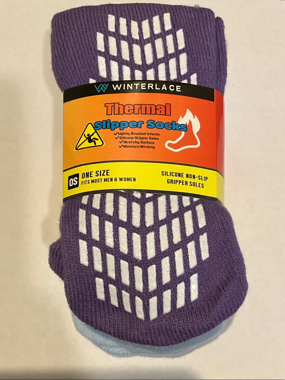 Winter lace Thermal Slipper Socks (3pk-purple,pink,blue)